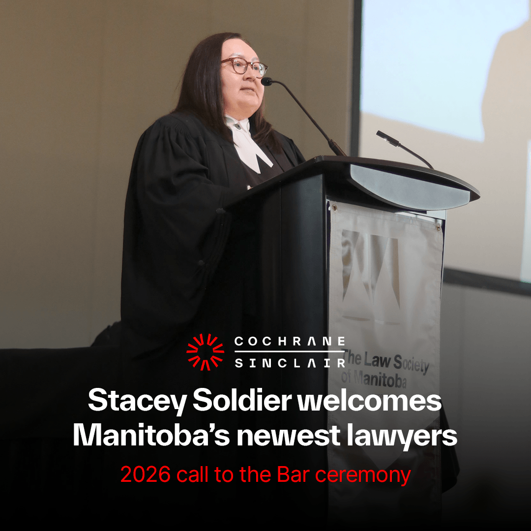 Stacey Soldier addresses Manitoba’s newest lawyers at the 2026 call to the Bar